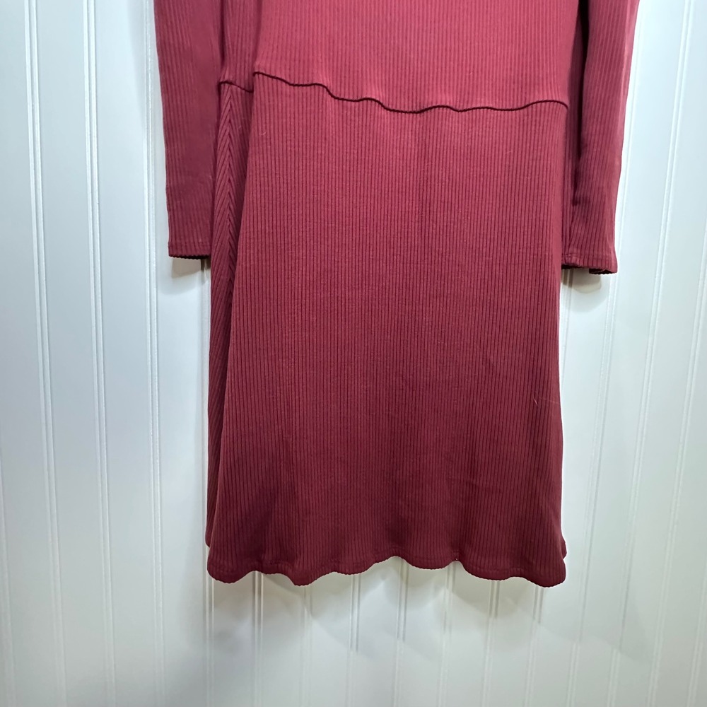 Reformation Annabella Ribbed Knit Long Sleeve Mini‎ Dress Tie Front Size  Large - Picture 4 of 12